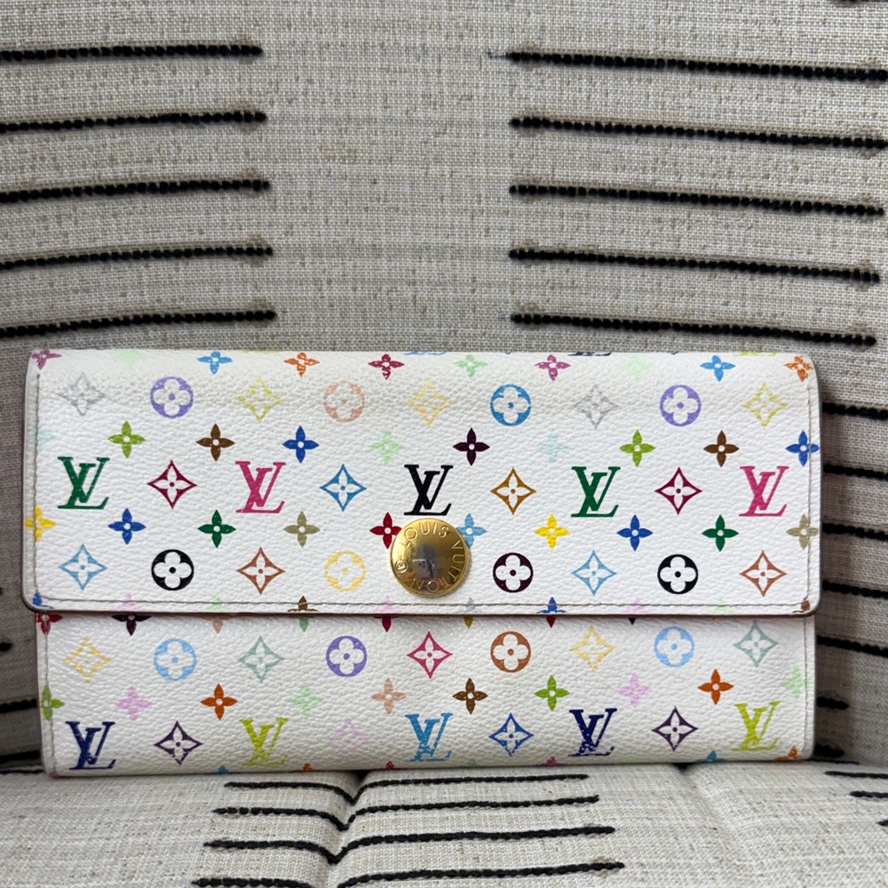 Louis Vuitton White Multicolor Monogram Wallet